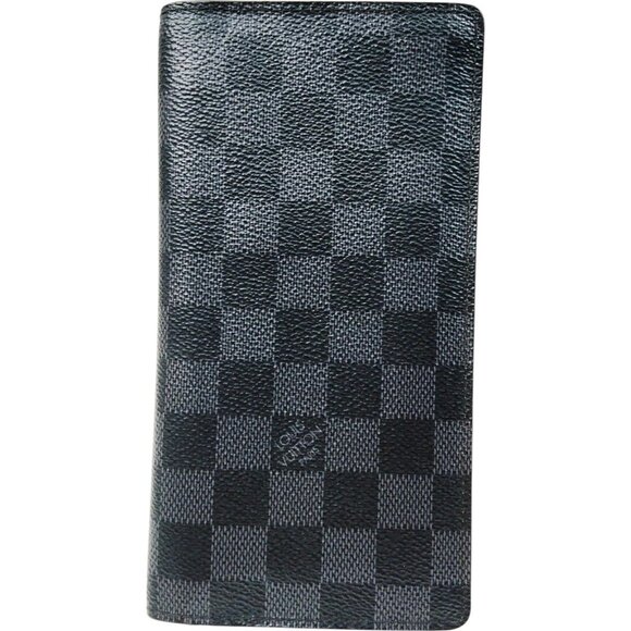 (L3) Authentic Louis Vuitton Wallet Long Black Damier Graphite Luxury Vintage De - Picture 1 of 10